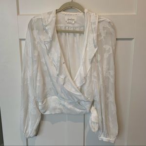 NWOT Anthropologie White Blouse Size Large